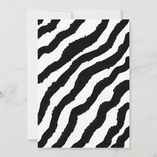 Uitnodiging voor zwarte en roze Zebra (Achterkant)
