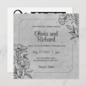 Uitnodiging voor zwarte en witte bruiloft (Voorkant / Achterkant)