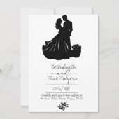 Uitnodiging voor zwarte en witte bruiloft (Voorkant)
