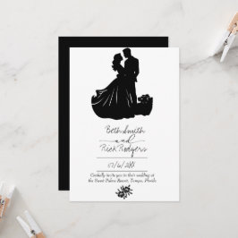 Uitnodiging voor zwarte en witte bruiloft