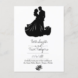 Uitnodiging voor zwarte en witte bruiloft