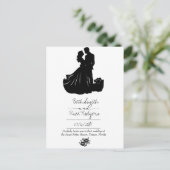 Uitnodiging voor zwarte en witte bruiloft (Staand voorkant)