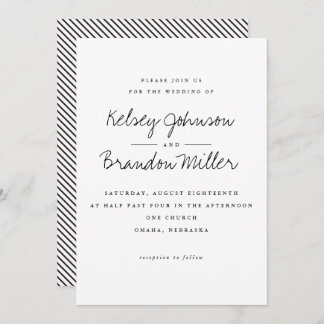 Uitnodiging voor zwarte en witte bruiloft