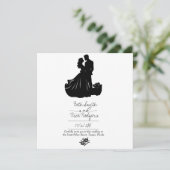 Uitnodiging voor zwarte en witte bruiloft (Staand voorkant)