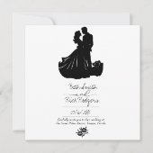 Uitnodiging voor zwarte en witte bruiloft (Voorkant)