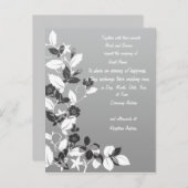 Uitnodiging voor zwarte en witte bruiloft (Voorkant / Achterkant)