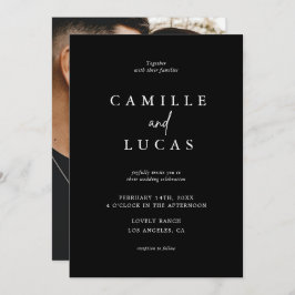 Uitnodiging voor zwarte en witte bruiloft