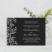 Uitnodiging voor zwarte en witte bruiloft (Staand voorkant)