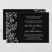 Uitnodiging voor zwarte en witte bruiloft (Voorkant / Achterkant)