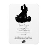 Uitnodiging voor zwarte en witte bruiloft magneet (Verticaal)