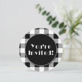 Uitnodiging voor zwarte en witte buffels (Staand voorkant)