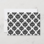 Uitnodiging voor zwarte en witte Damask (Achterkant)