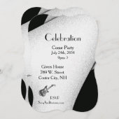 Uitnodiging voor zwarte en witte feestjes (Voorkant / Achterkant)