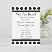 Uitnodiging voor zwarte en witte feestjes (Staand voorkant)