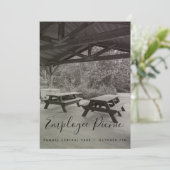 Uitnodiging voor zwarte en witte picknick (Staand voorkant)