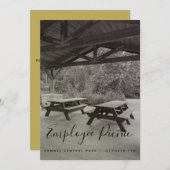 Uitnodiging voor zwarte en witte picknick (Voorkant / Achterkant)