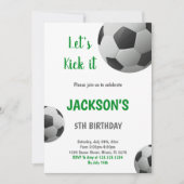 Uitnodiging voor zwarte en witte ronde groene teks (Voorkant)