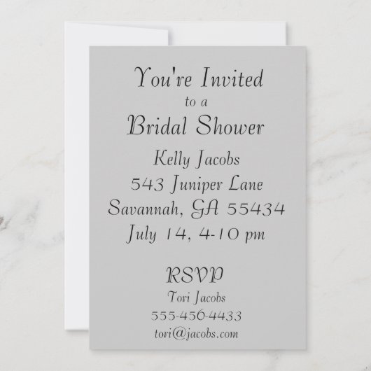 Uitnodiging voor zwarte en witte rozen (Achterkant)