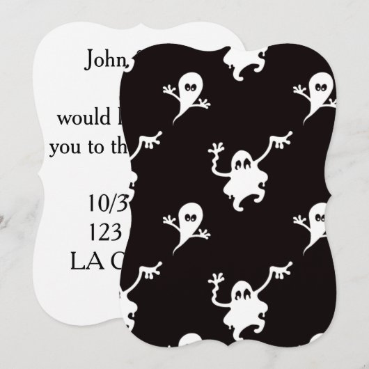 uitnodiging voor zwarte halloween bruiloft (Voorkant / Achterkant)