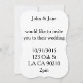 uitnodiging voor zwarte halloween bruiloft (Achterkant)