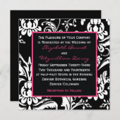 Uitnodiging voor zwarte & hete roze hedendaagse Da (Voorkant / Achterkant)