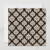 Uitnodiging voor zwarte & ivory Damask (Achterkant)