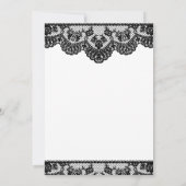 Uitnodiging voor zwarte kant en witte bruiloft (Achterkant)