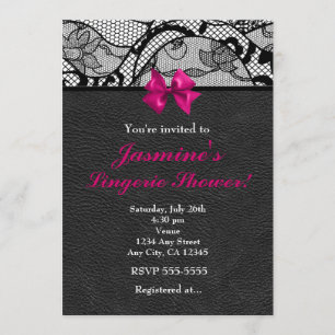 Uitnodiging voor zwarte leder en leace-lade