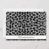 Uitnodiging voor zwarte witte en grijze luipaard (Achterkant)