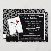 Uitnodiging voor zwarte witte en grijze luipaard (Voorkant / Achterkant)