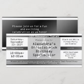 Uitnodiging voor zwarte/witte kaartjes of kaartje (Voorkant / Achterkant)