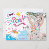 Uitnodiging voor zwembad verjaardagsfoto (Voorkant)