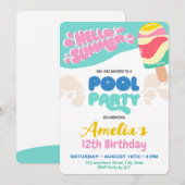 Uitnodiging voor zwembadfeest (Voorkant / Achterkant)