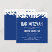 Uitnodiging voor zwembadfeest Bar Mitzvah (Voorkant / Achterkant)