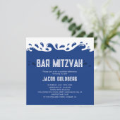 Uitnodiging voor zwembadfeest Bar Mitzvah (Staand voorkant)