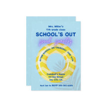 Uitnodiging voor zwembadfeest | Gele vlot