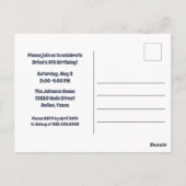 Uitnodiging voor zwembadfeest voor jongens voor ki (Achterkant)