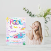 Uitnodiging voor zwembadfoto (Staand voorkant)