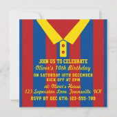 Uitnodiging Voorbeeld Voor Voetbaltenue Thema Fees (Voorkant)