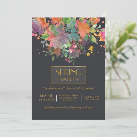 Uitnodiging voorjaarspartij (Staand voorkant)