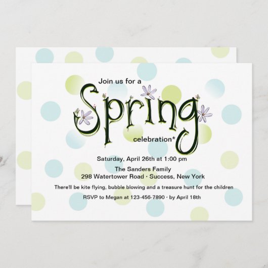 Uitnodiging voorjaarsviering (Voorkant / Achterkant)