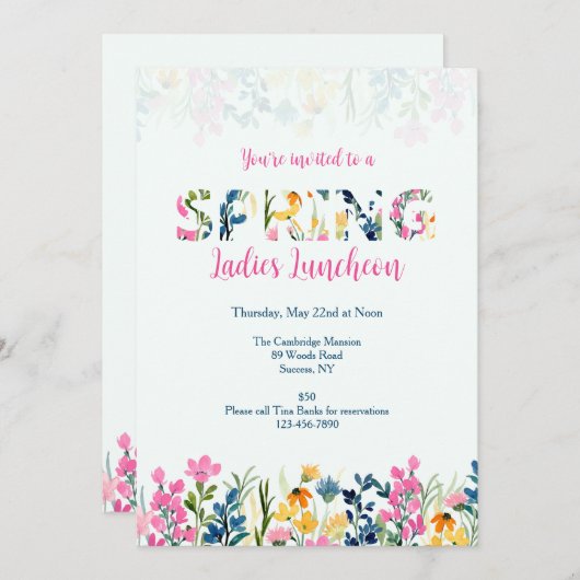 Uitnodiging voorlentemarge (Voorkant / Achterkant)