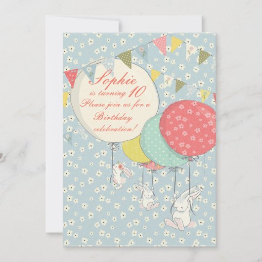 Uitnodiging voorlentevende bunny Birthday (Voorkant)