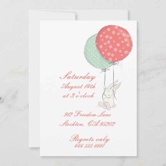 Uitnodiging voorlentevende bunny Birthday (Achterkant)
