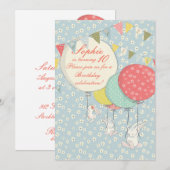 Uitnodiging voorlentevende bunny Birthday (Voorkant / Achterkant)