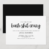 Uitnodiging vrijgezellenfeest BACH SH*T CRAZY (Voorkant / Achterkant)