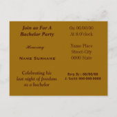 Uitnodiging vrijgezellenfeest, Groom Shower Uitnod (Achterkant)