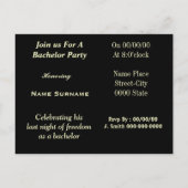 Uitnodiging vrijgezellenfeest, Groom Shower Uitnod (Achterkant)