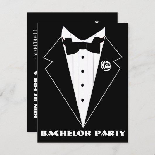 Uitnodiging vrijgezellenfeest, Groom Shower Uitnod (Voorkant / Achterkant)