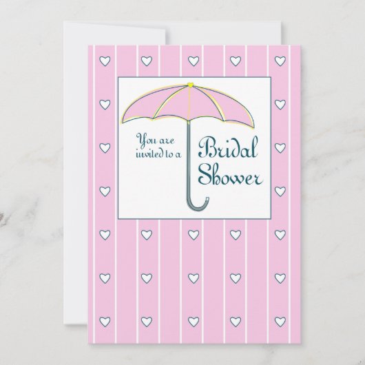 Uitnodiging, Vrijgezellenfeest Roze Umbrella Kaart (Voorkant)